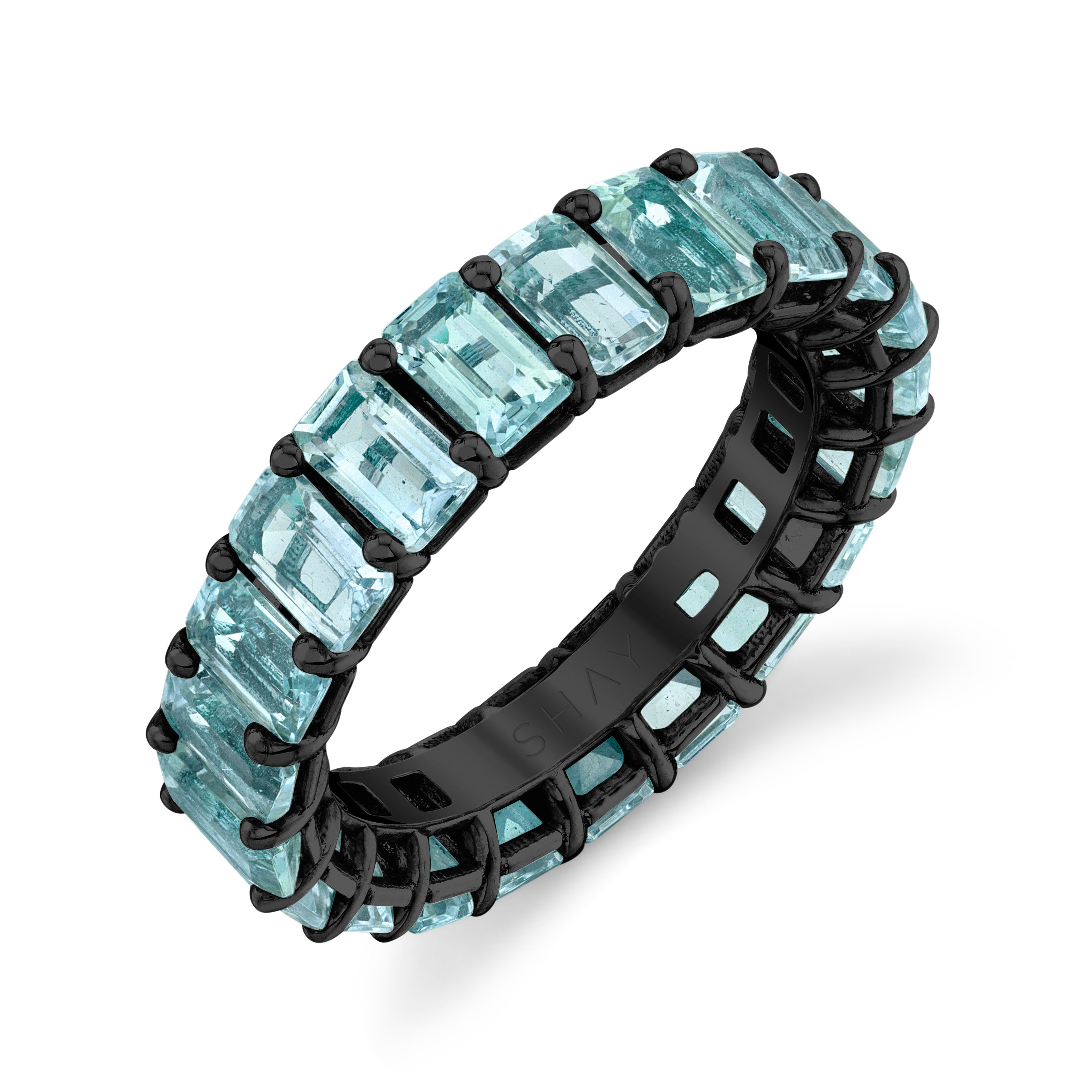 Sky blue 1.16 Ct aquamarine and diamond infinity ring | eBay